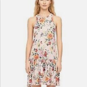 Rebecca Taylor Pink Floral Linen Drop Waist Mini Dress – Size Medium